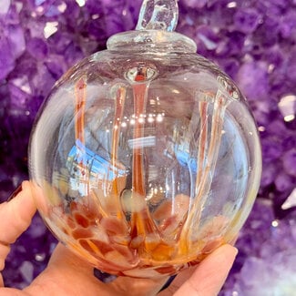 Orange , Gray and Red Specula Spirit Friendship Gazing Watch Wizard Kugel Witch Balls - Small 4"x 4"