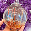 Orange , Gray and Red Specula Spirit Friendship Gazing Watch Wizard Kugel Witch Balls - Small 4"x 4"