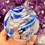 Dark Blue and White Specula Spirit Friendship Gazing Watch Wizard Kugel Witch  Balls - Small 4"x 4"