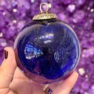 Dark Blue Crackled Ornaments  - Small 3"x3"
