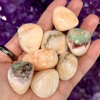 Orange Peach Stilbite & Heulandite - Large Tumbled Stillbite