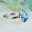 Golden Hill Turquoise Rings - Size 6 Round Circle Bezel Set Sterling Silver