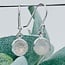 Rainbow Moonstone Earrings - Dangle Drop Circle Round Faceted - Bezel Set Sterling Silver