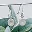 Rainbow Moonstone Earrings - Dangle Drop Circle Round Faceted - Bezel Set Sterling Silver