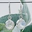 Rainbow Moonstone Earrings - Dangle Drop Circle Round Faceted - Double Bezel Set Sterling Silver