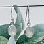 Rainbow Moonstone Earrings - Dangle Drop Oval Faceted - Bezel Set Sterling Silver