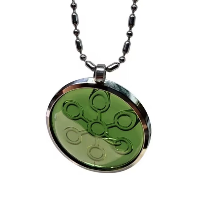 Energia Cuantica Bio Disc Scalar Energy Pendant Necklaces - Ionic Power Bioglass Bioactive Bioenergy EMF Block Mini Chi Pendants Stainless Steel