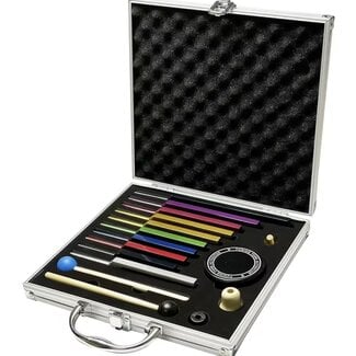 Tuning Forks (Set of 10) - Multicolored Chakra Reiki with Aluminum Case Activator & Strikers Frequency Hz Attuned