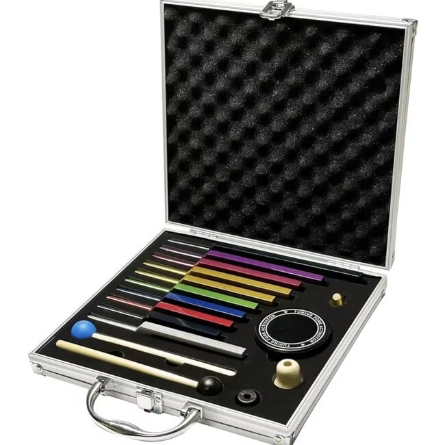 Tuning Forks (Set of 10) - Multicolored Chakra Reiki with Aluminum Case Activator & Strikers Frequency Hz Attuned