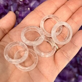 Clear Quartz Rings - Size 11 Plain Dome