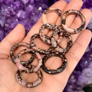 Rhodonite Rings - Size 8 Plain Dome