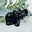 Black Obsidian Elephant - 3.5" Medium Animal Carving Figurine