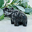 Yooperlite (Glowdalite Emberlite Flame Stone) Elephants - 3.5" Medium Animal Carving Figurine