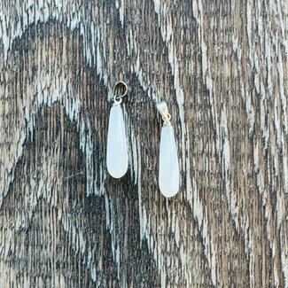 Pearl Shell Pendants - 1" Teardrop Silver Plated