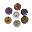 Seven 7 Stone Chakra Set - Small .5 - Flat Round Chakra Symbols - Reiki Energy Healing Yoga