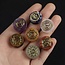 Seven 7 Stone Chakra Set - Small .5 - Flat Round Chakra Symbols - Reiki Energy Healing Yoga