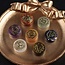 Seven 7 Stone Chakra Set - Small .5 - Flat Round Chakra Symbols - Reiki Energy Healing Yoga