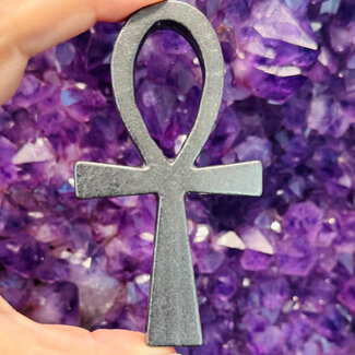 Shungite Ankh (Key of Life) -  4" Large Carving