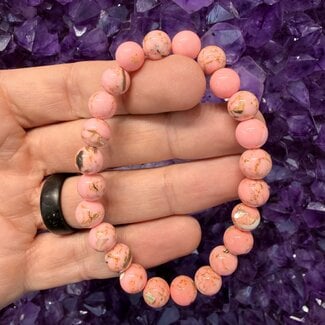 Pink Abalone Shell Bracelets - 8mm