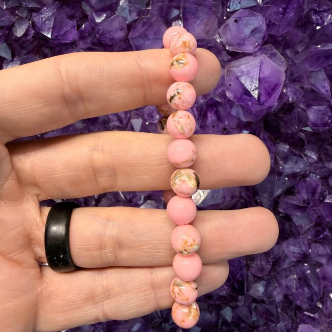 Pink Abalone Shell Bracelets - 8mm