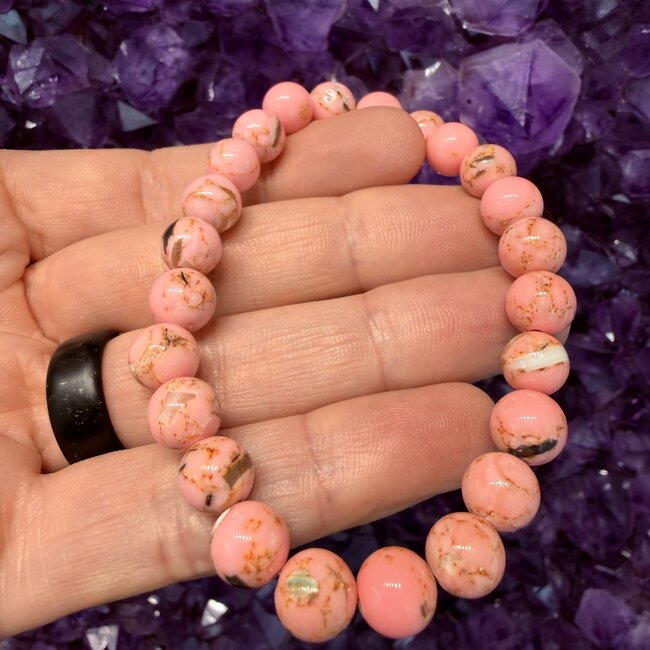 Pink Abalone Shell Bracelets - 8mm