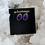 Charoite Earrings - Oval Studs - Bezel Set Sterling Silver