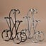 Silver Metal Display Stand Holders - Holds 5 Spheres Orbs Globes Eggs Minerals Stands 6" Tall