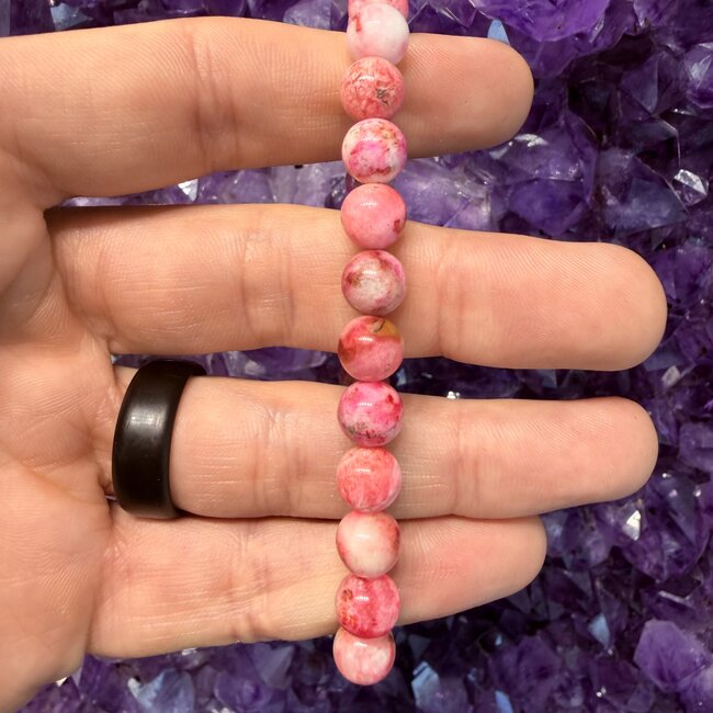 Pink Smithsonite Bracelet - 8mm
