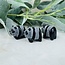 Black Obsidian Panda Bear - 1" Mini Animal Carving Statue Figurine