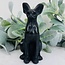 Black Obsidian Egyptian Shorthair Cat Kitten Kitty - 6" Large Animal Carving Figurine Statue