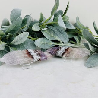 Amethyst & Crazy Lace Agate Feathers - 3-5" Carvings