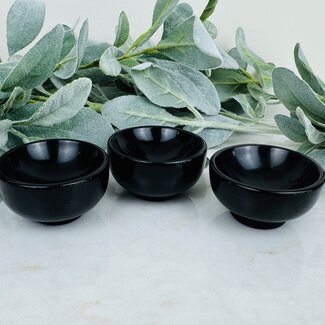 Black Obsidian Bowls Dish - 2.5" Jewerly Trinket Holder - Home Decor