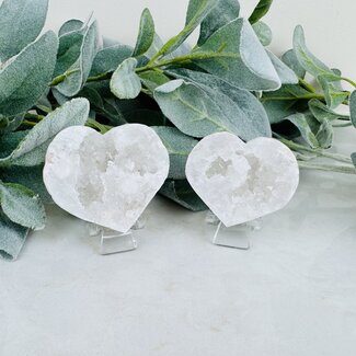 Clear (Crystal) Quartz Geode Hearts - Druzy 2-4"