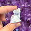 White Howlite (Magnesite) Sitting Cats Kitten Kitty - Small 1" Carving Animal Figurine