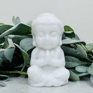 White Jade Buddha - 4.5" Large Carving Figurine Statue