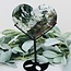 Ocean (Sea Sediment) Jasper Hearts on Black Stand Pin - 8" Display Statement