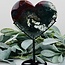 Ocean (Sea Sediment) Jasper Hearts on Black Stand Pin - 8" Display Statement #2