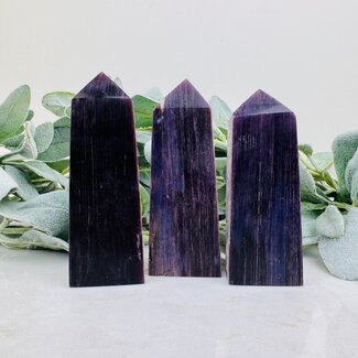 Lepidolite & Mica (Muscovite) Obelisks - Point Towers Generator - Large (3-5") (AA Grade)
