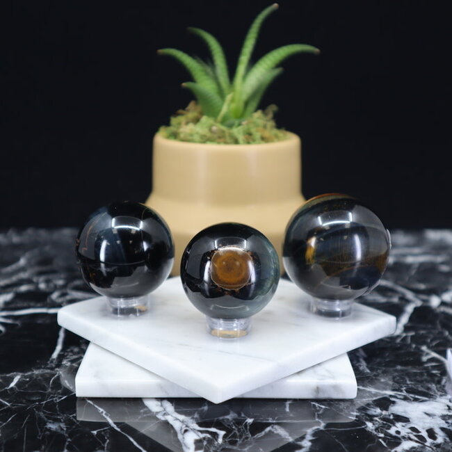 Blue Tigers Tiger's Eye (Hawks Eye) Spheres Orb Globe - 35-40mm