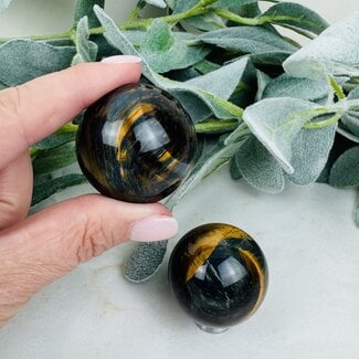 Blue Tigers Tiger's Eye (Hawks Eye) Spheres Orb Globe - 30-35mm