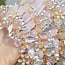 Rose Quartz Crown Tiara -  Flowers & Pearls (Gold Plated) Crystal Headband Hair Accessories