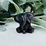 Silversheen Silver Sheen Obsidian Elephants - (Set of 3) Small 1.5" (Hear See Speak No Evil) Animal Figurine Carving