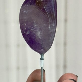 Amethyst Tumbled Free Form on Silver Pin Stand - 3.5" Home Decor
