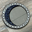 Sodalite Mirror - Crescent Moon Nordic Celtic 13.5" - Rough Raw Natural