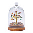 7 Seven Chakras Bonsai Wishing Tree with Crystal Dome on Wood Base - 4-5" (Entire Piece) - Chips Gold Wire