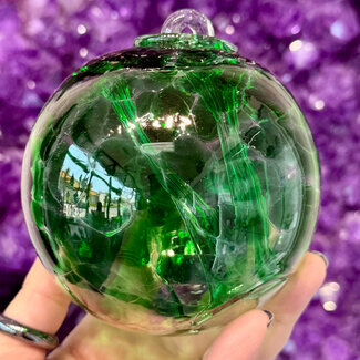 Green Specula Spirit Friendship Gazing Watch Wizard Kugel Witch Balls - Small 4"x 4"