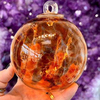 Orange Mosaic Specula Spirit Friendship Gazing Watch Wizard Kugel Witch Balls - Small 4"x 4"