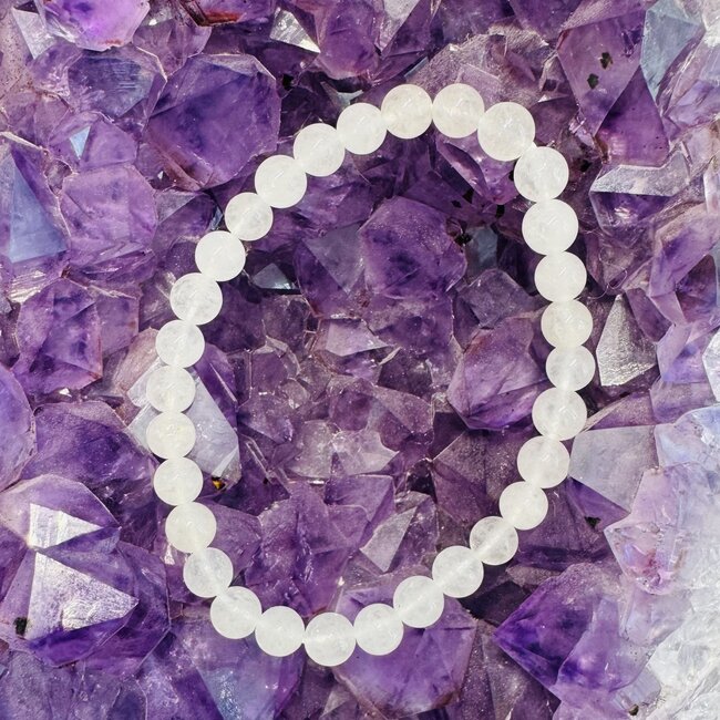 White Ivory Jade Bracelets - 6mm