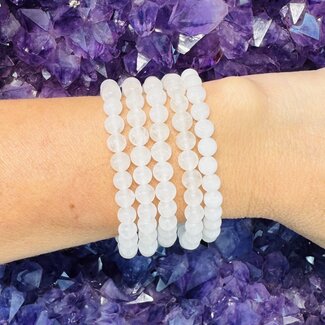 White Ivory Jade Bracelets - 6mm
