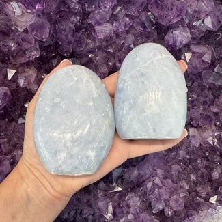 Blue Calcite Polished Free Form Freeform - 3 - 4"